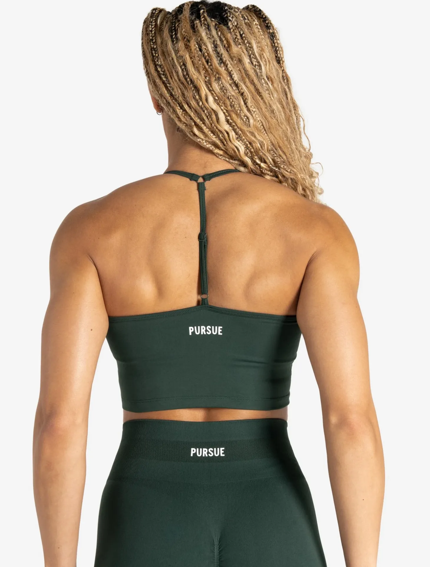Scrunch Seamless Built-in Bra Tank Forest Green