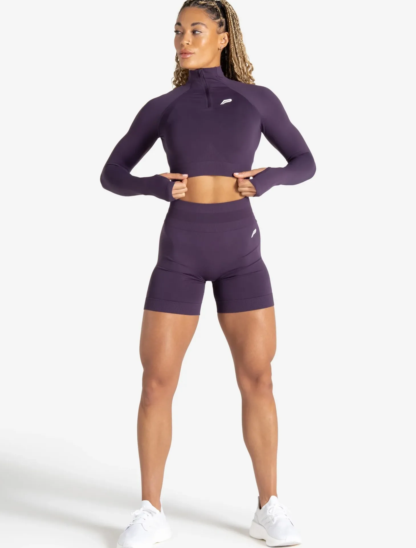 Scrunch Seamless Crop 1/2 Zip Blackberry