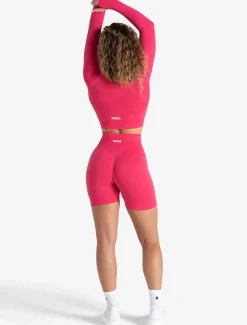 Scrunch Seamless Crop 1/2 Zip Bubblegum Pink