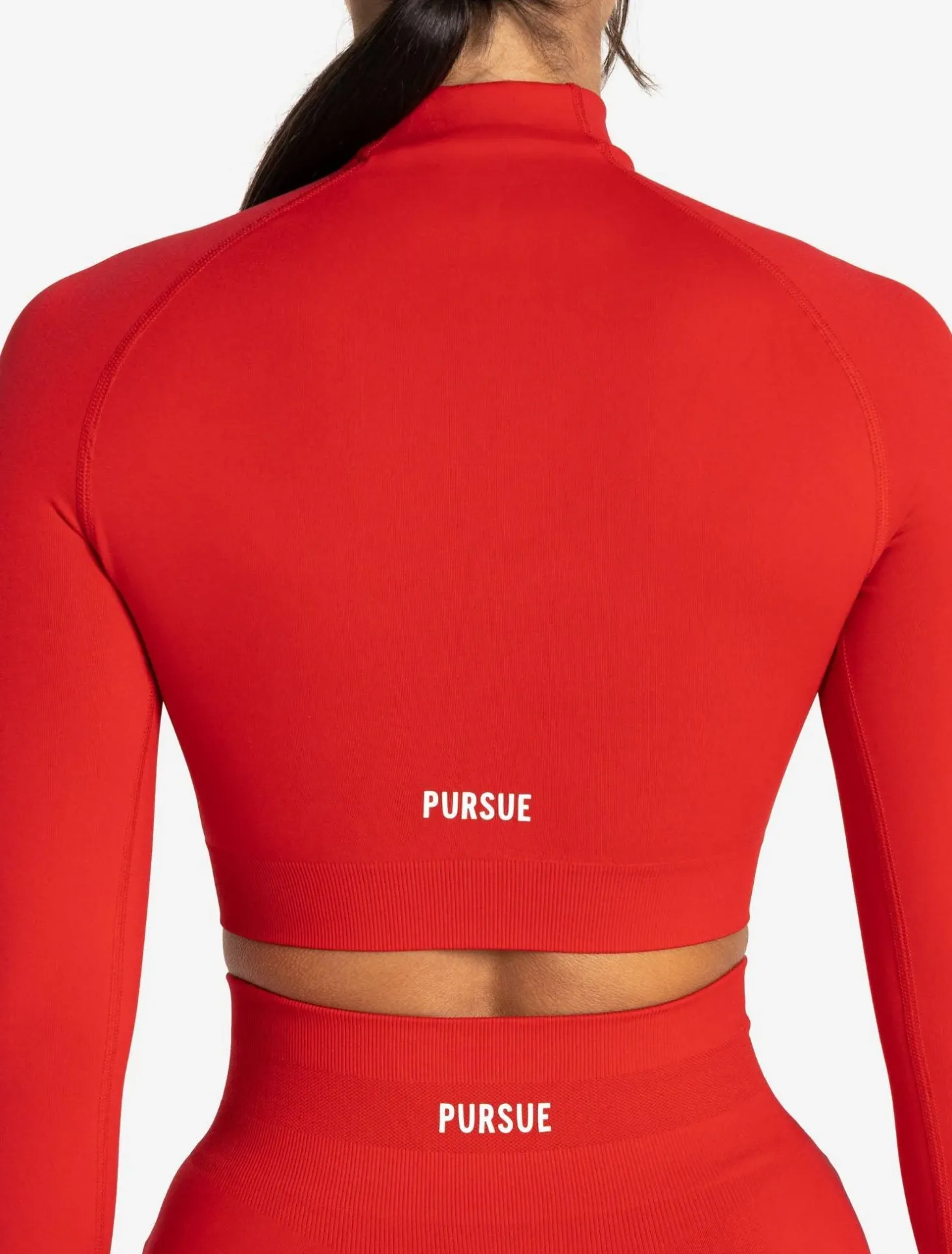 Scrunch Seamless Crop 1/2 Zip Candy Red