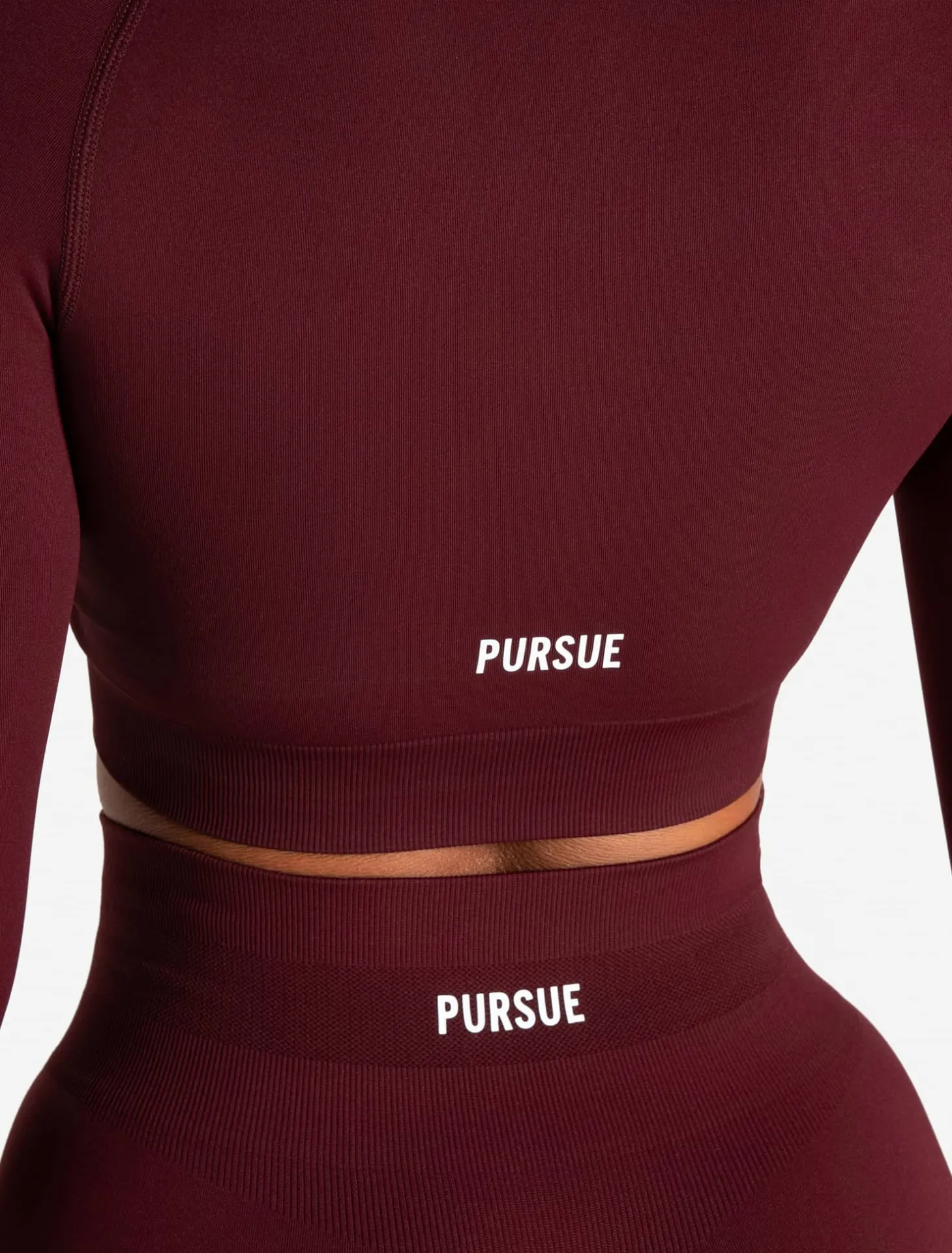 Scrunch Seamless Crop 1/2 Zip Dark Cherry