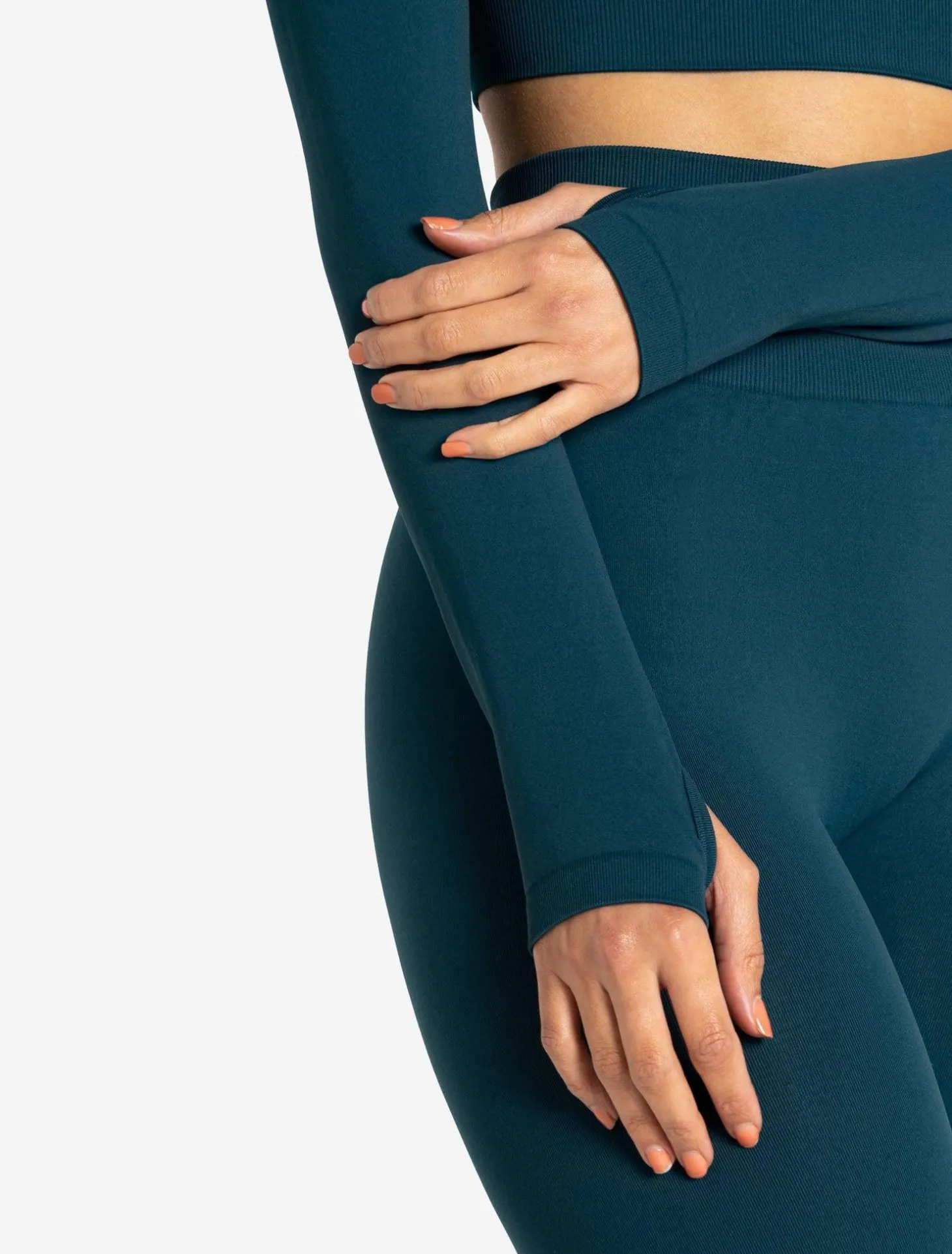 Scrunch Seamless Crop 1/2 Zip Dark Teal