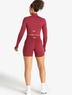 Scrunch Seamless Crop 1/2 Zip Raspberry