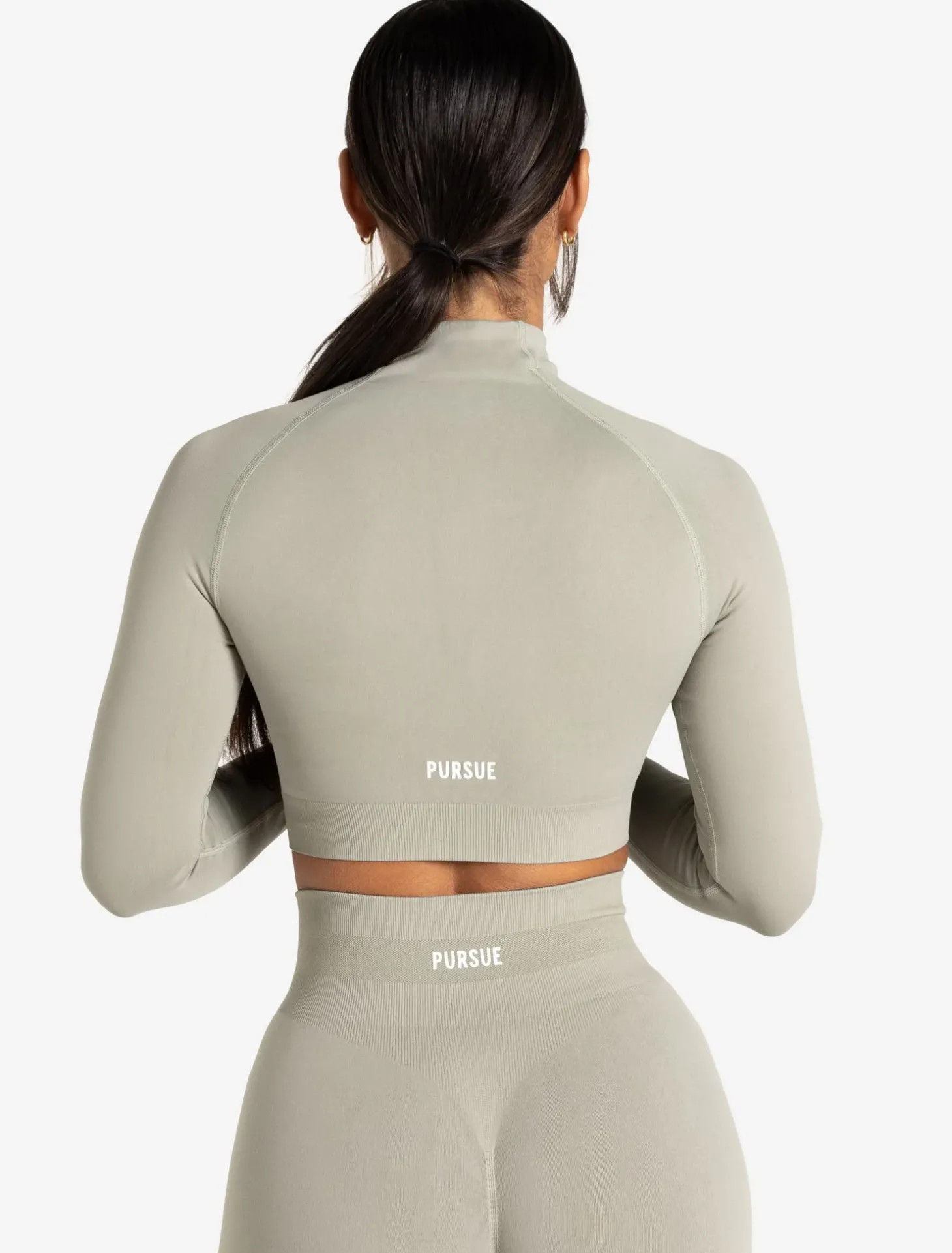 Scrunch Seamless Crop 1/2 Zip Sage