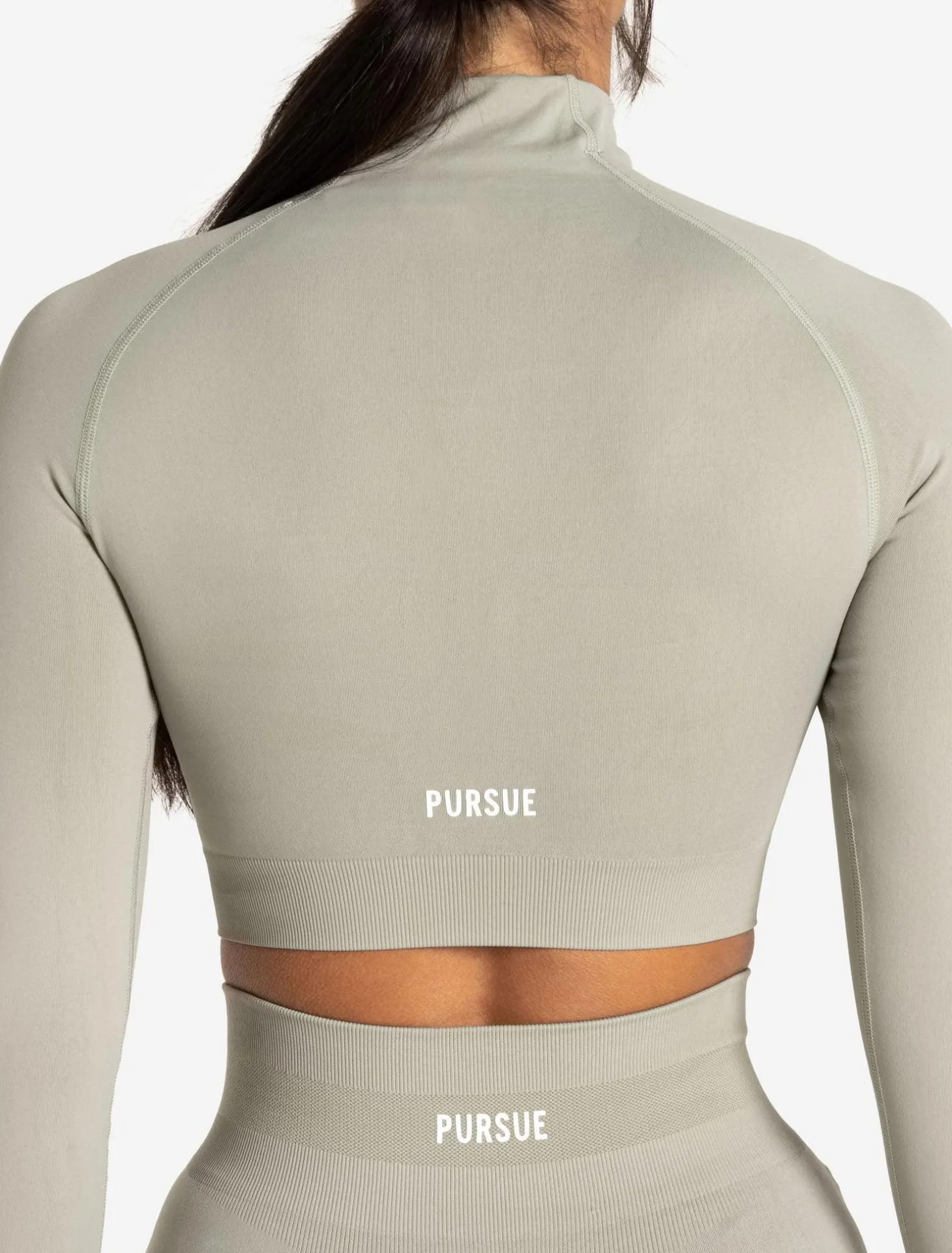 Scrunch Seamless Crop 1/2 Zip Sage