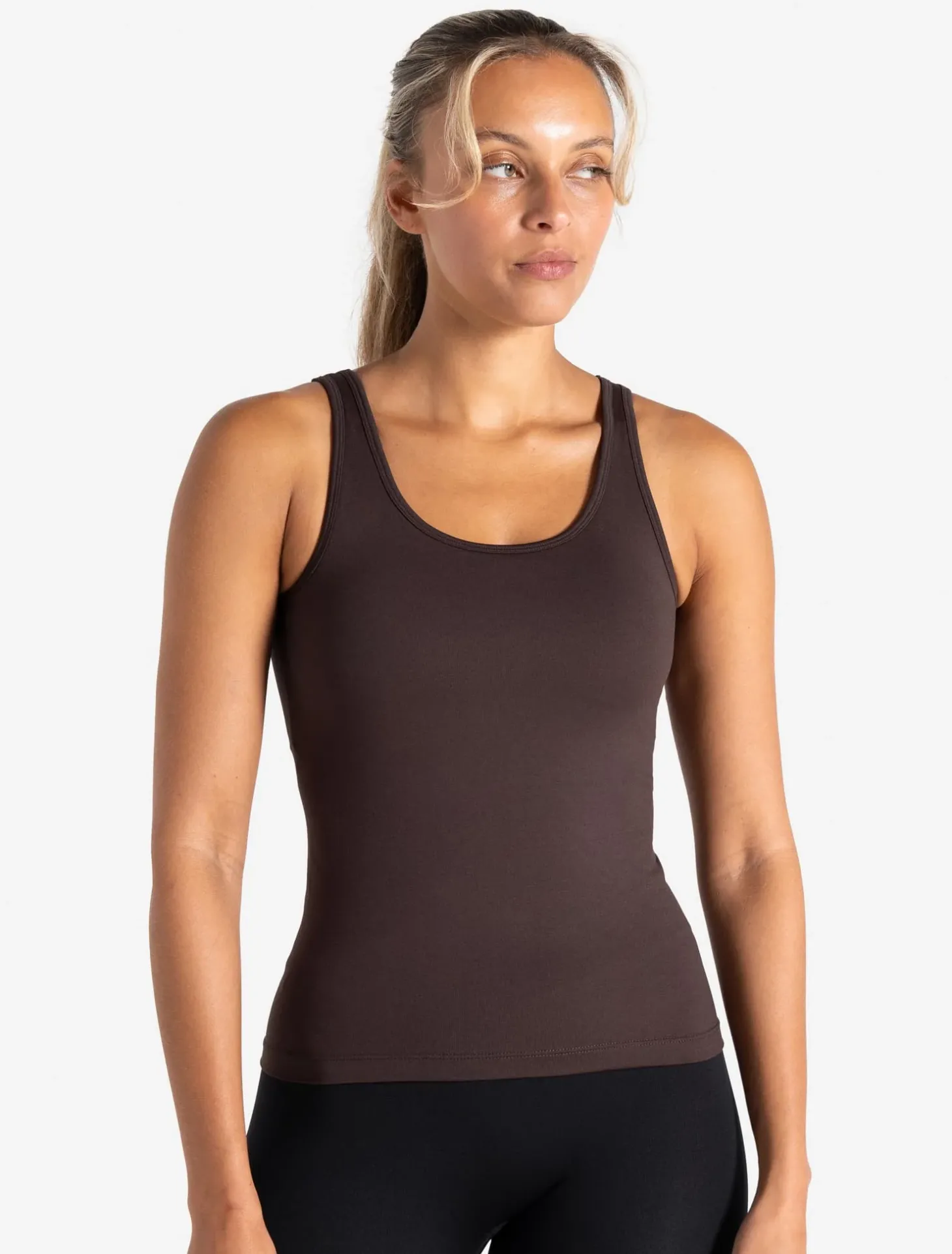 Sculpt Seamless Built-In Bra Vest Espresso