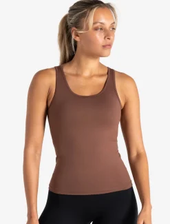 Sculpt Seamless Built-In Bra Vest Cocoa Brown