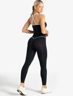 Sculpt Seamless Scrunch Leggings Black/Marshmallow