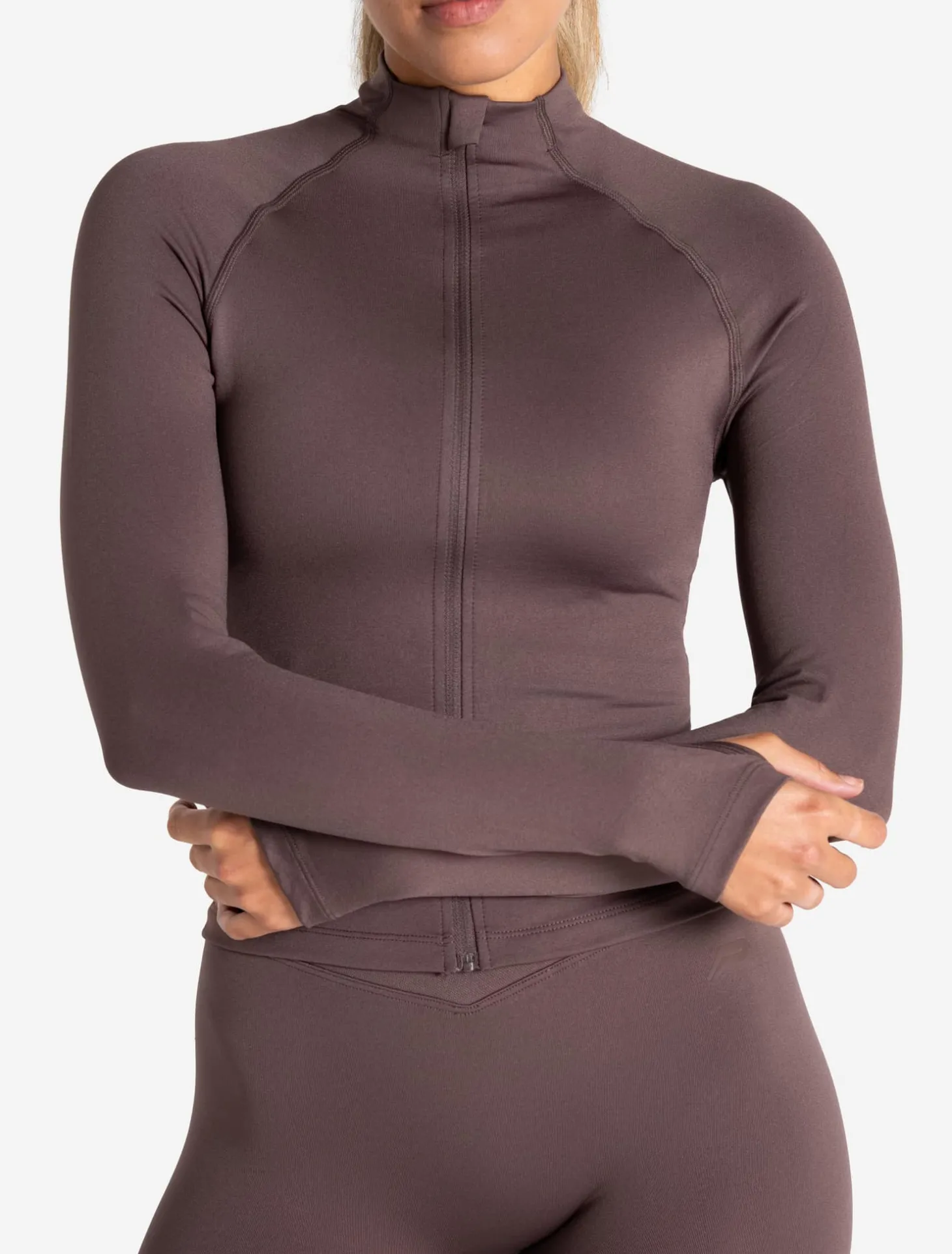 Sculpt Seamless Zip Jacket Mocha