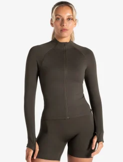 Sculpt Seamless Zip Jacket Olive