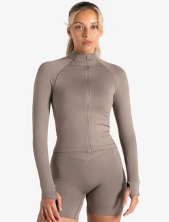 Sculpt Seamless Zip Jacket Taupe