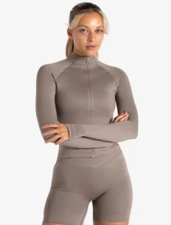 Sculpt Seamless Zip Jacket Taupe