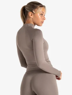 Sculpt Seamless Zip Jacket Taupe