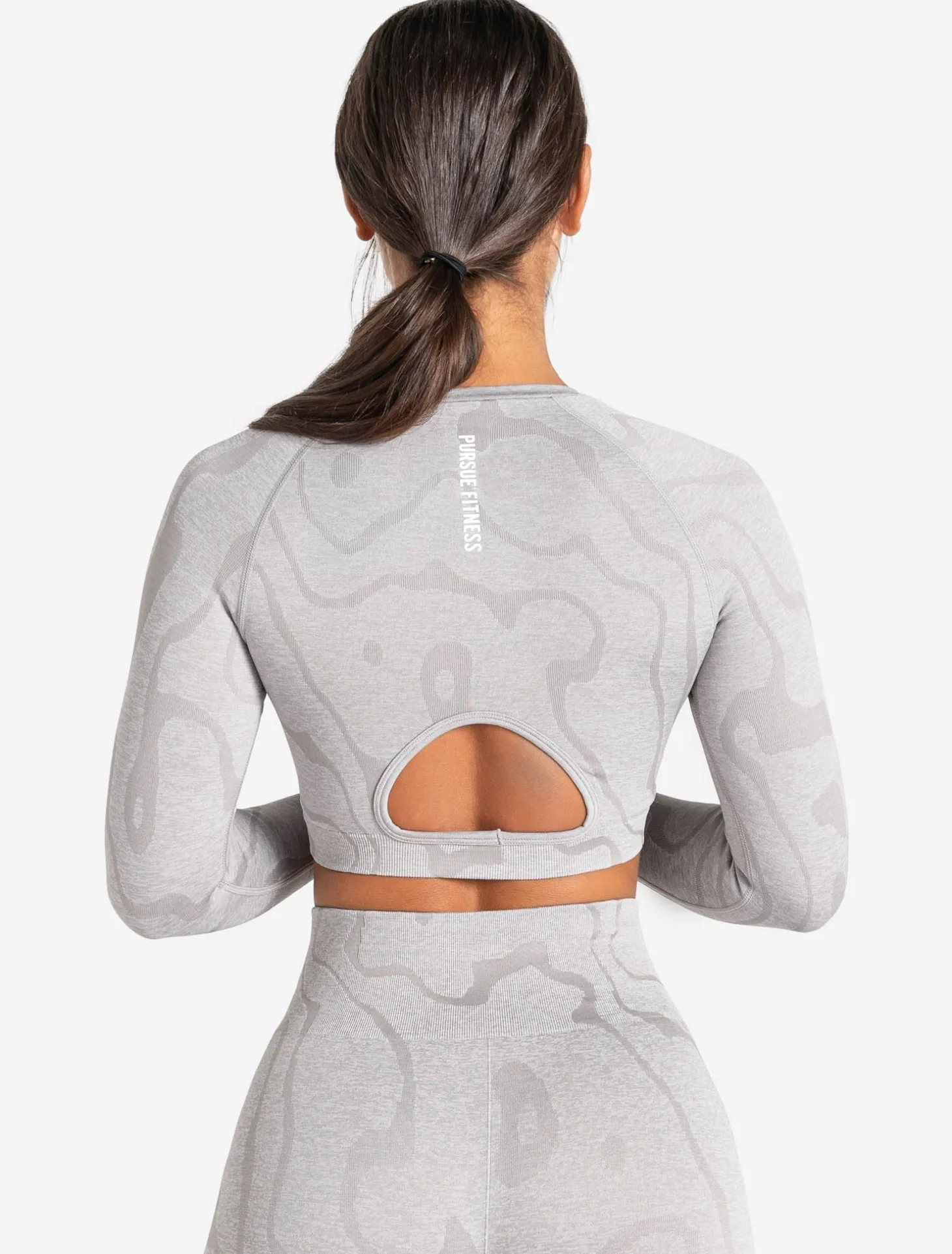 Sustainable Seamless Long Sleeve Crop Top Cloud Grey