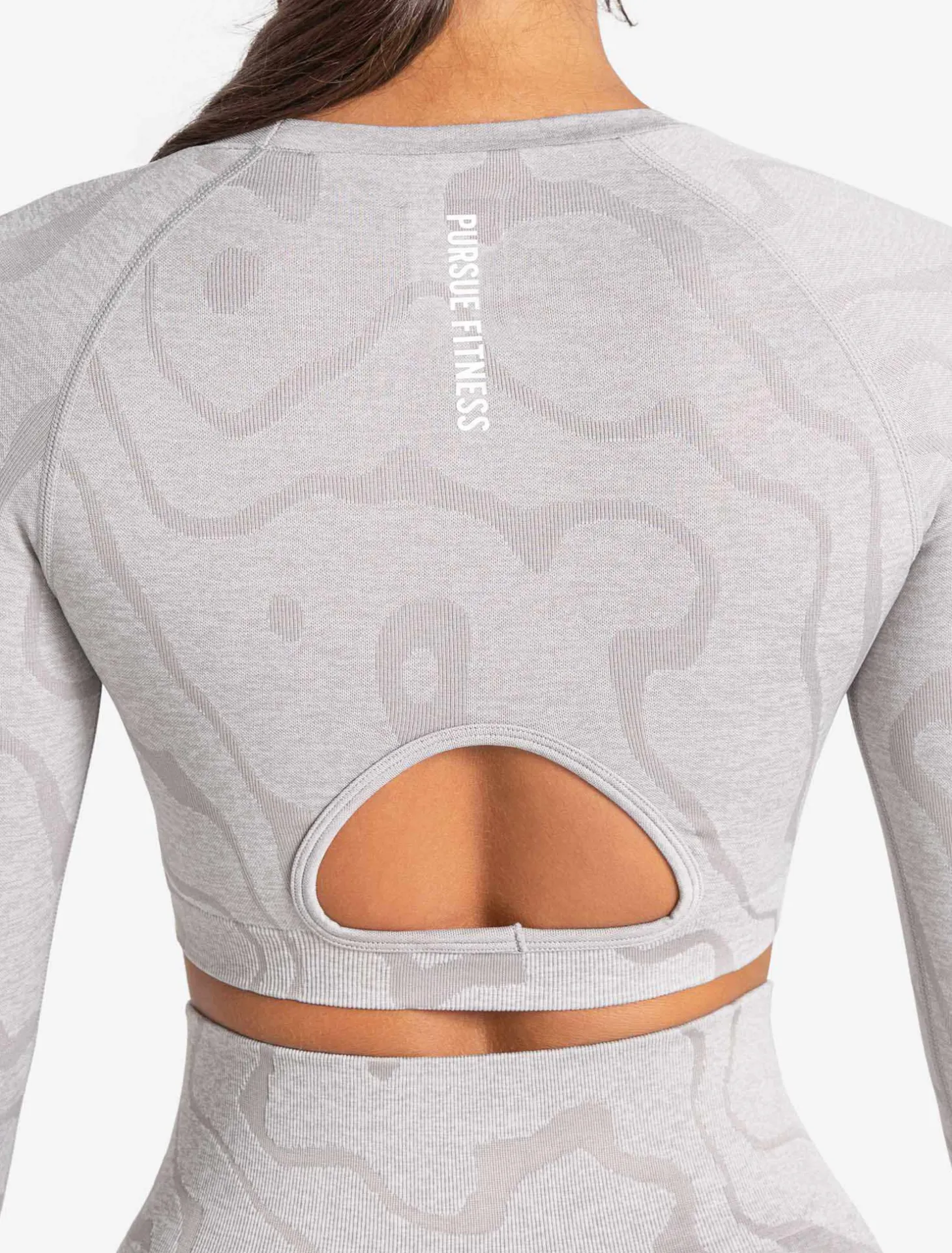 Sustainable Seamless Long Sleeve Crop Top Cloud Grey