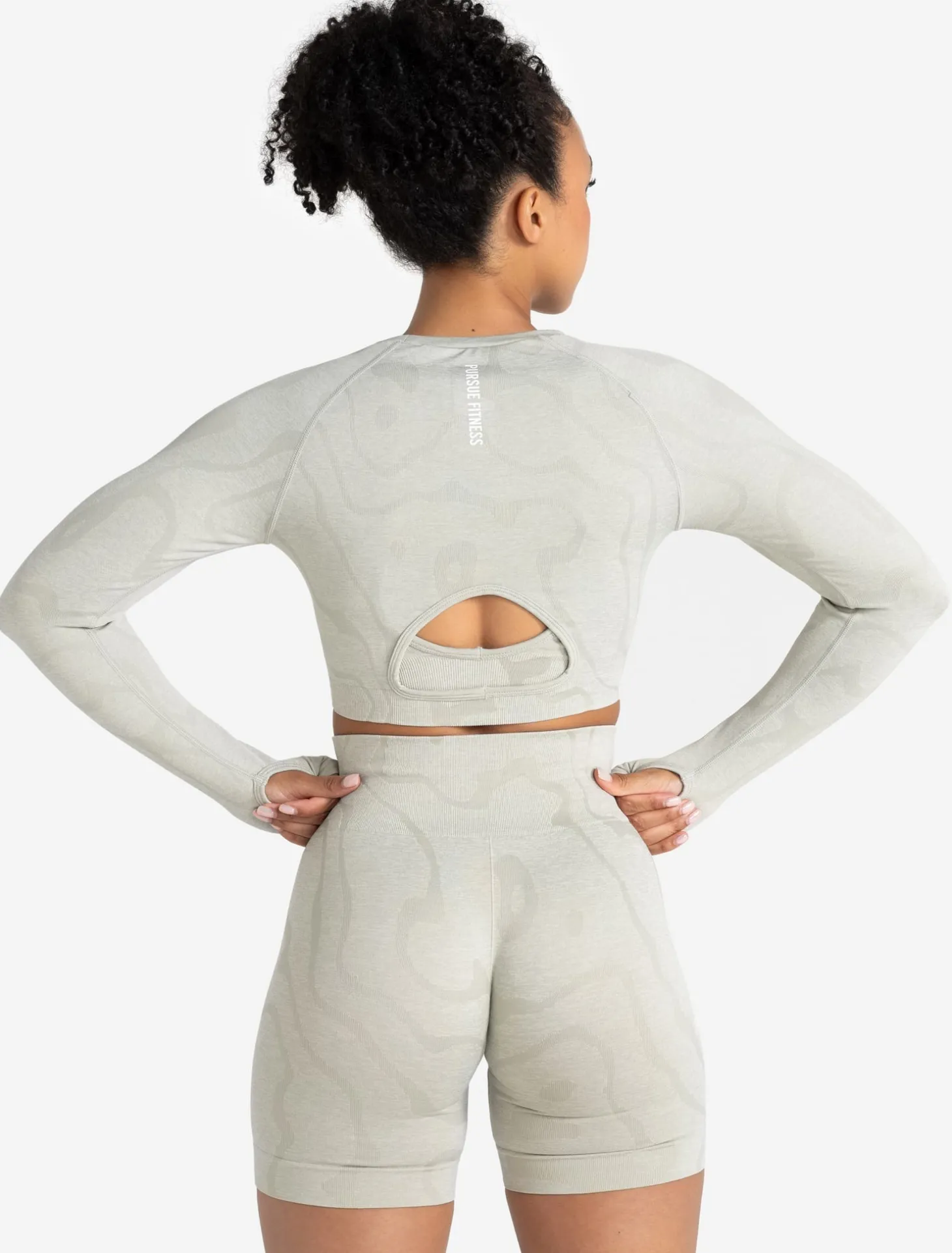 Sustainable Seamless Long Sleeve Crop Top Sage Green