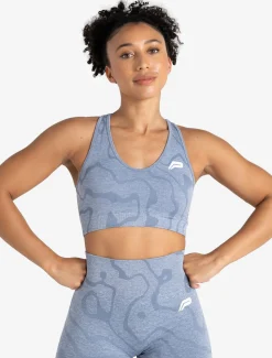 Sustainable Seamless Sports Bra Blue