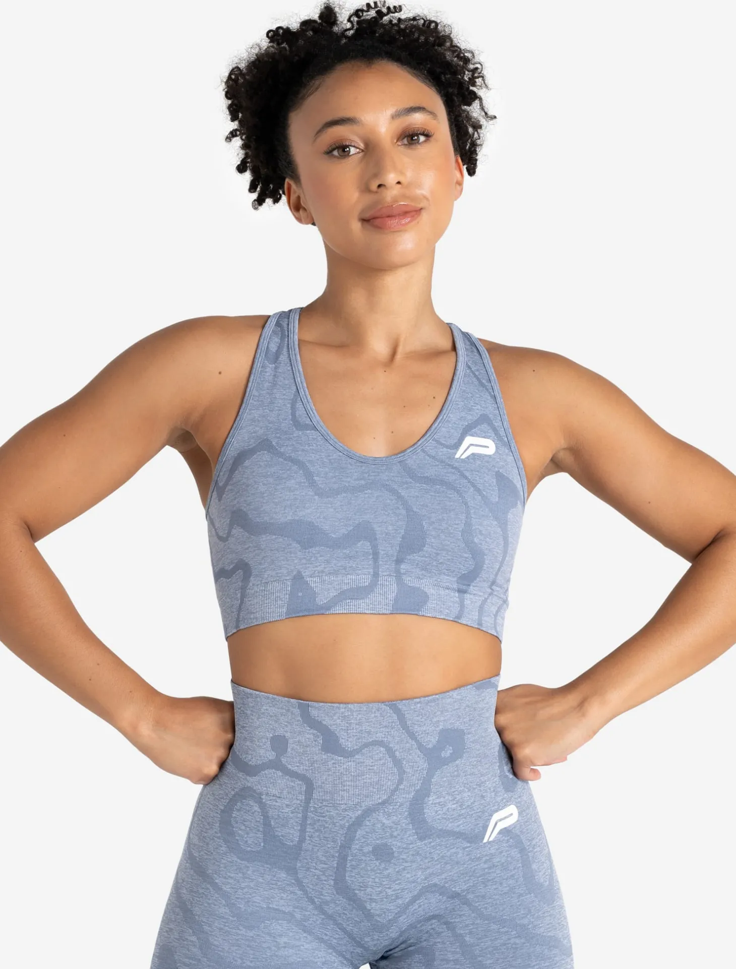 Sustainable Seamless Sports Bra Blue