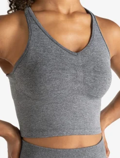 Training Seamless Crop Vest Grey Marl