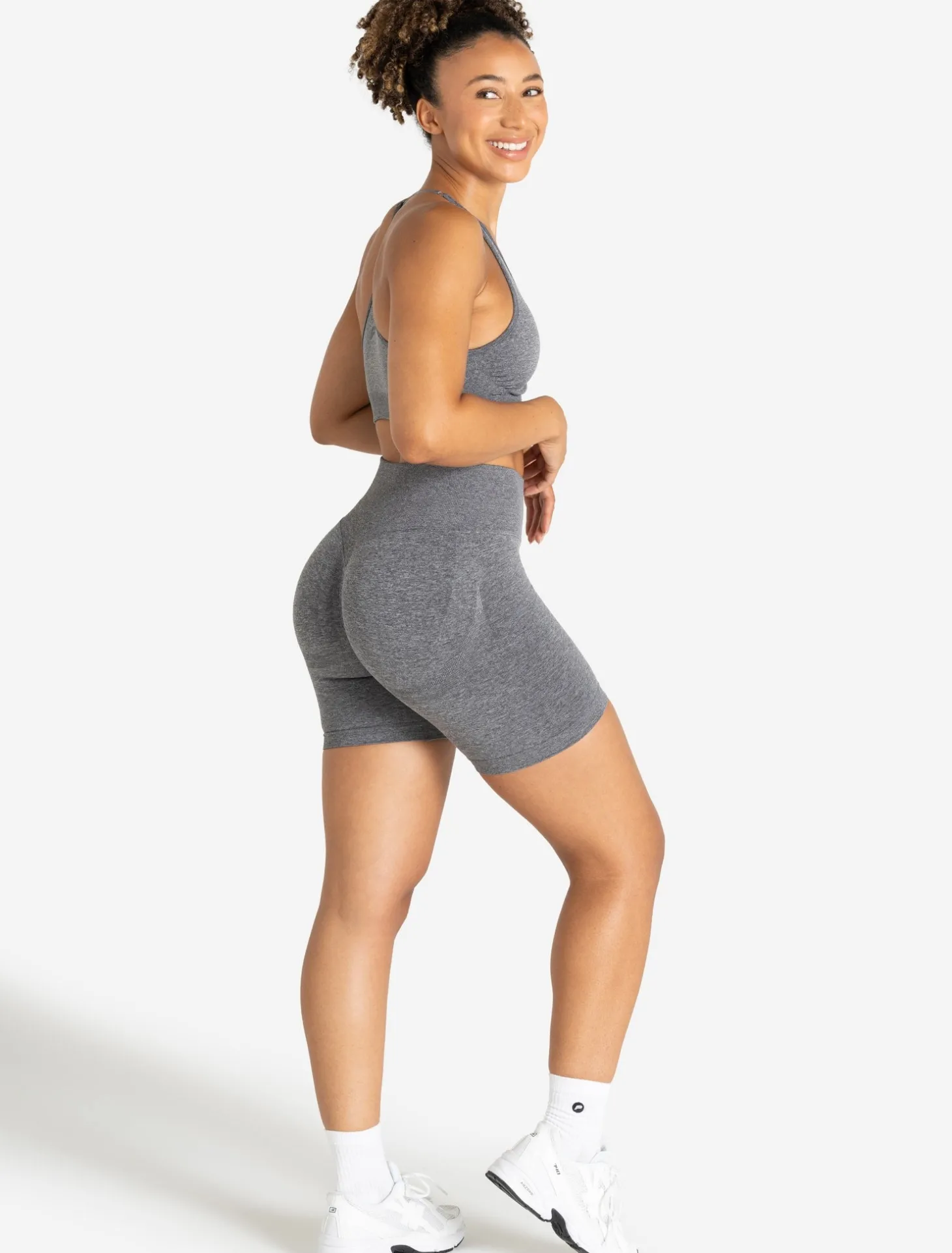 Training Seamless Scrunch Shorts Grey Marl