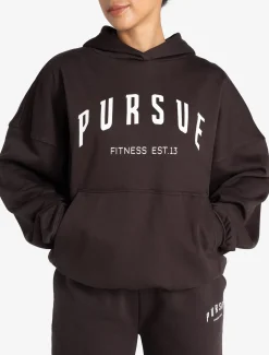 Varsity Oversized Hoodie Espresso