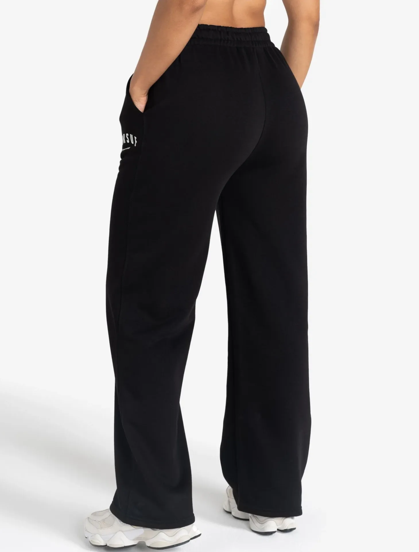 Varsity Wide Leg Joggers Black