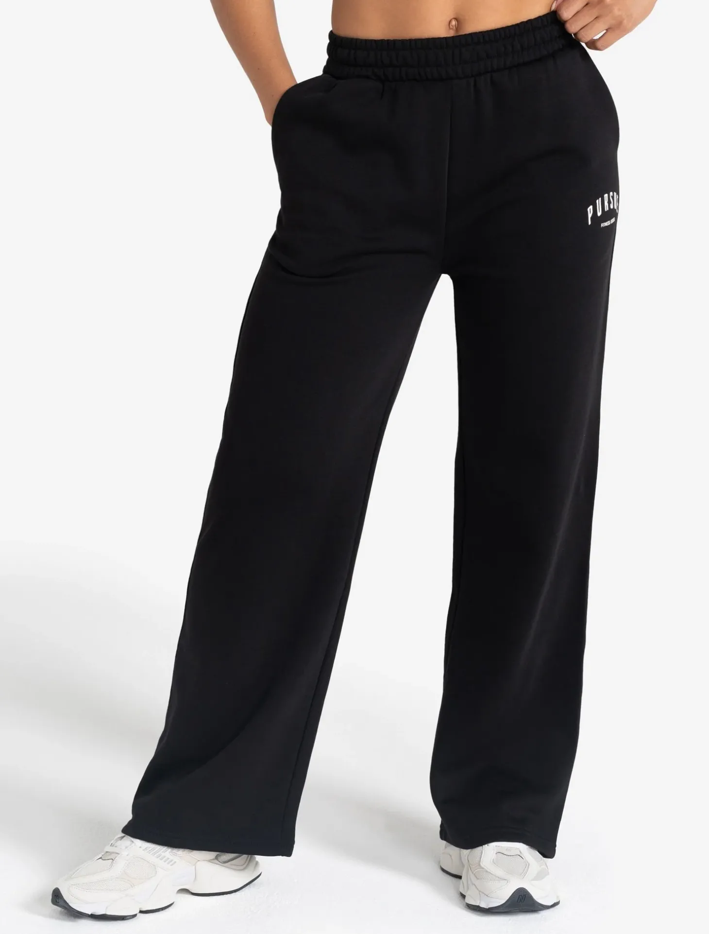Varsity Wide Leg Joggers Black