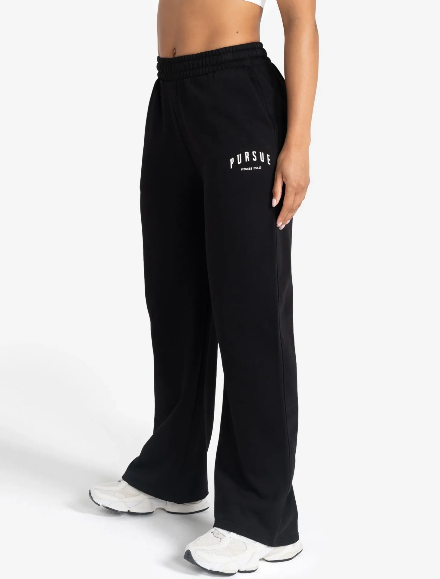 Varsity Wide Leg Joggers Black