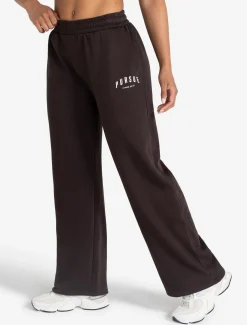 Varsity Wide Leg Joggers Espresso