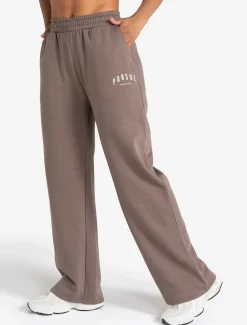 Varsity Wide Leg Joggers Taupe