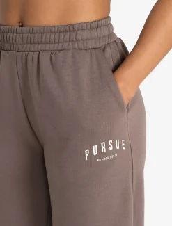 Varsity Wide Leg Joggers Taupe
