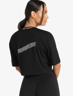 Wave Crop T-Shirt Black