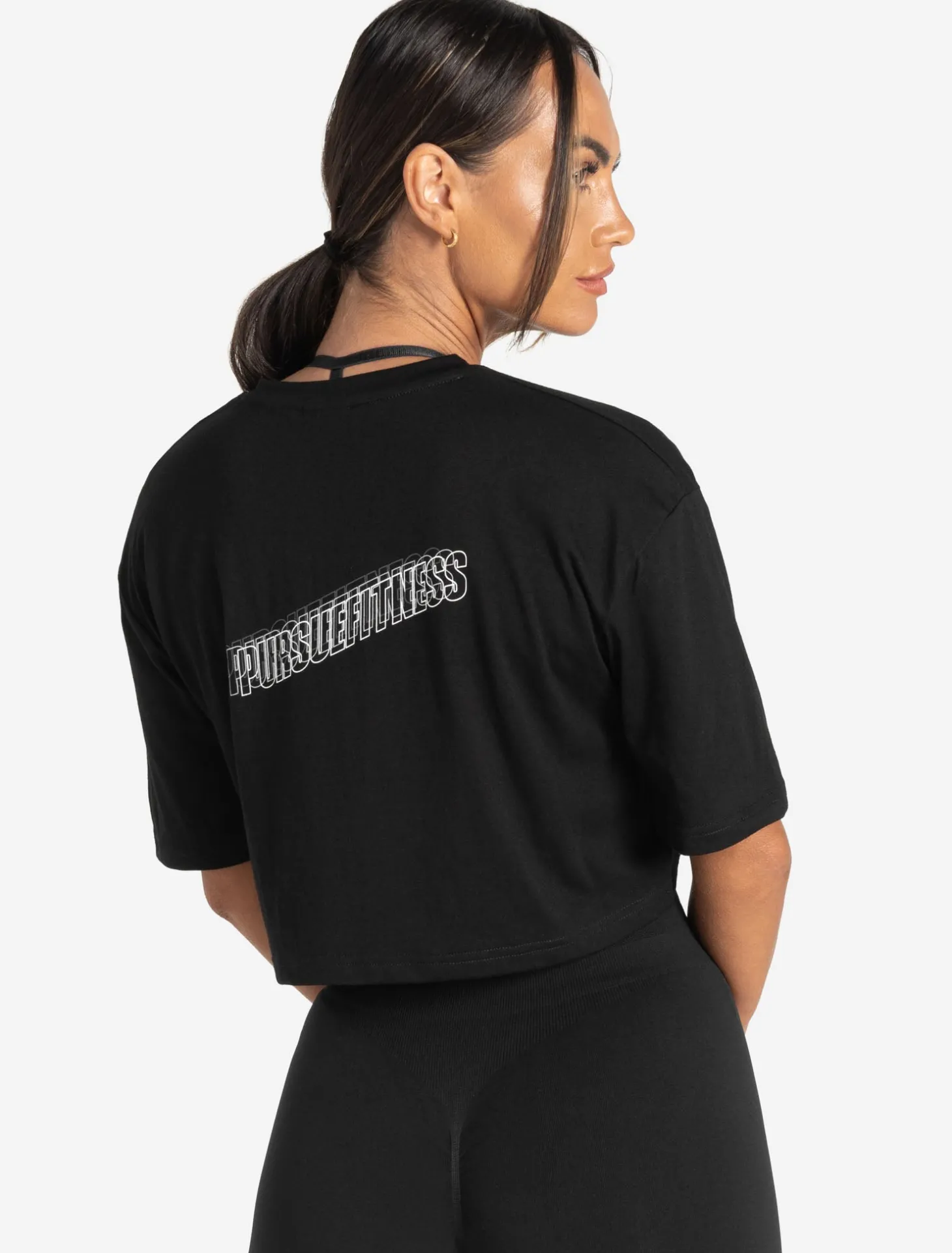 Wave Crop T-Shirt Black